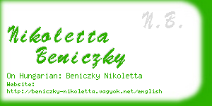 nikoletta beniczky business card